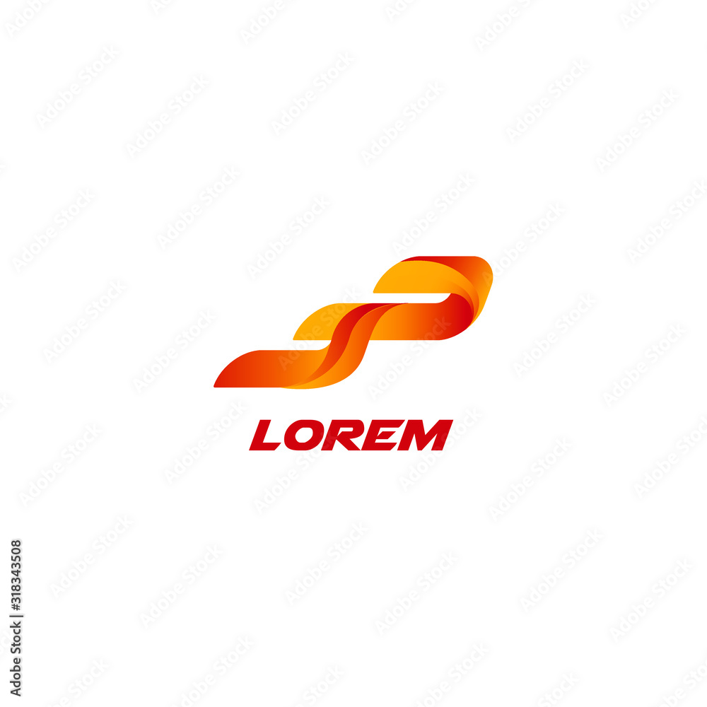 Obraz premium Modern initial red color logo design 