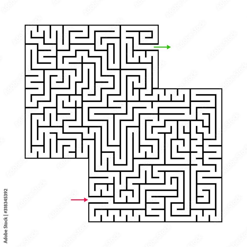 Abstract maze labyrinth with entry and exit