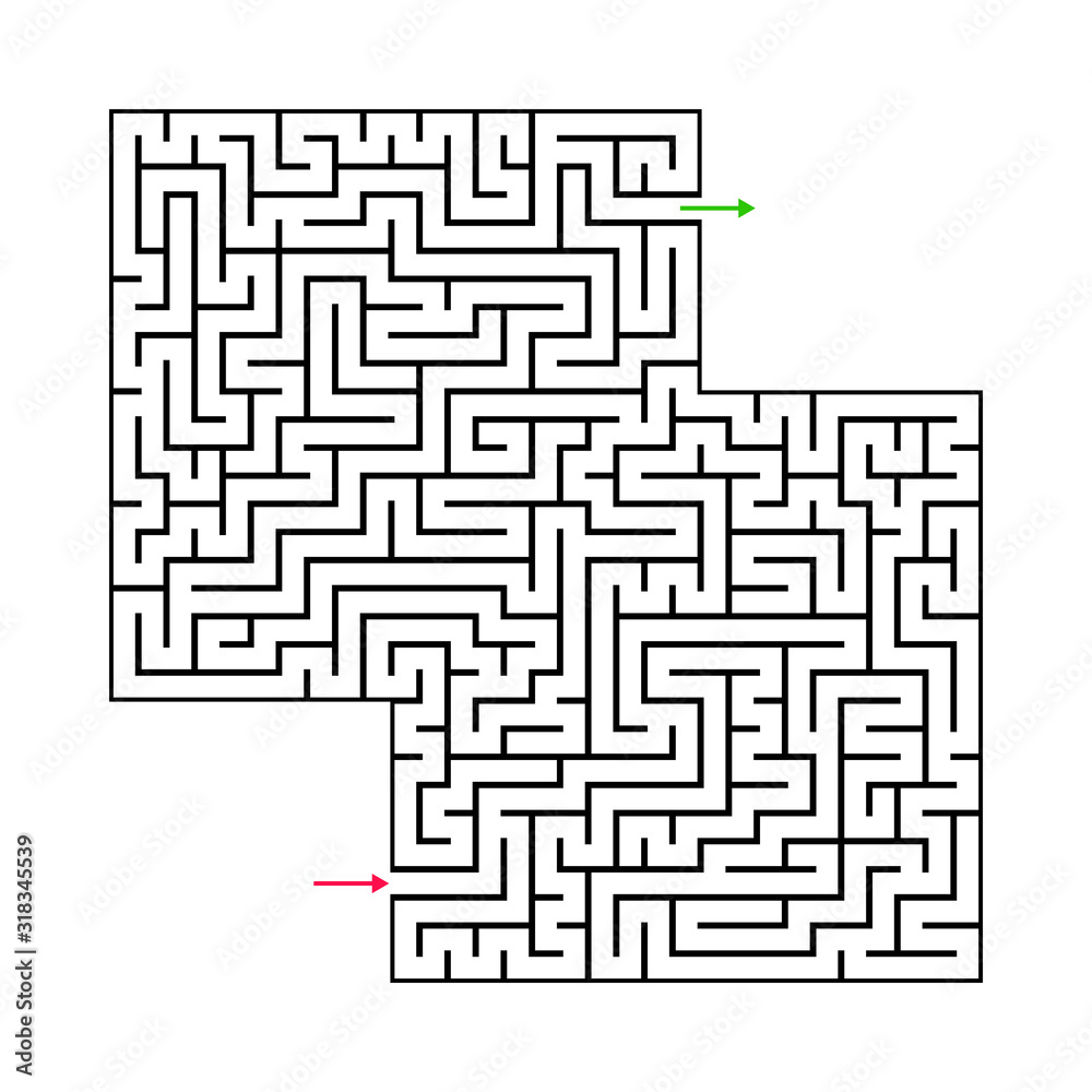 Abstract maze labyrinth with entry and exit