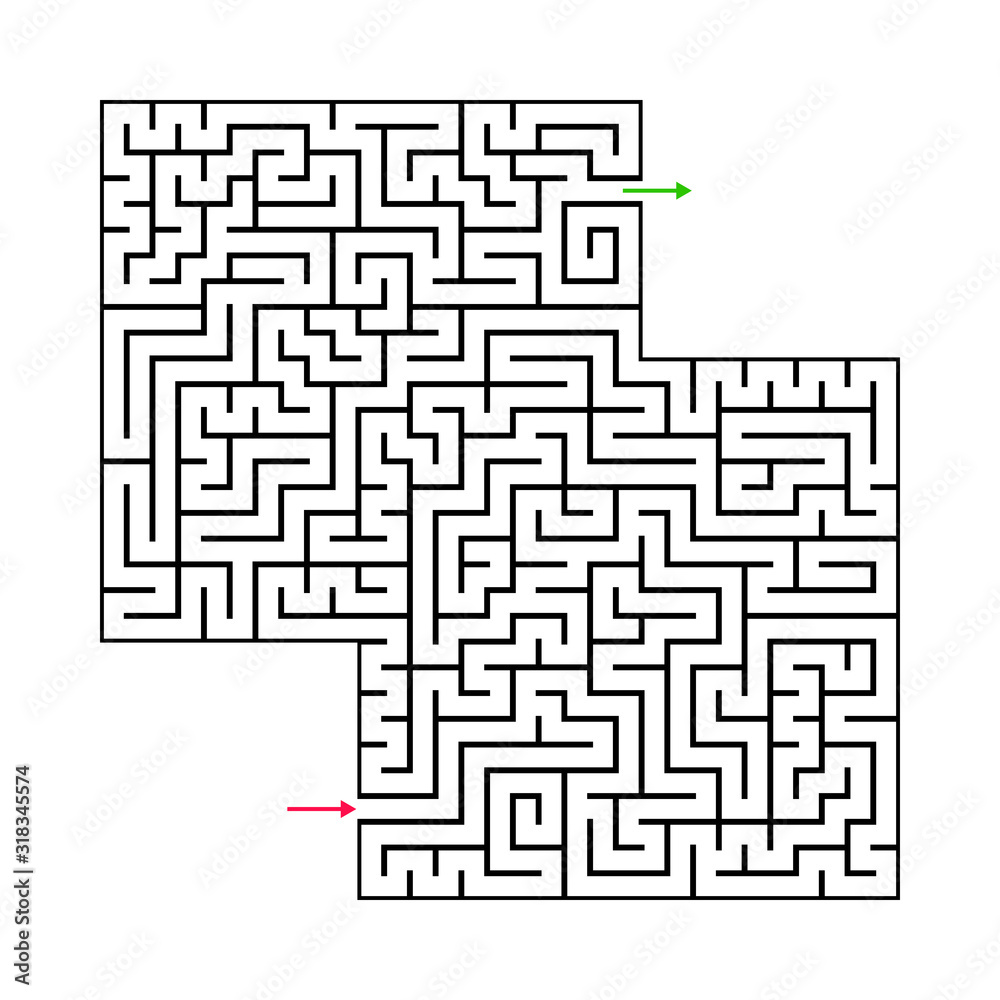 Abstract maze labyrinth with entry and exit