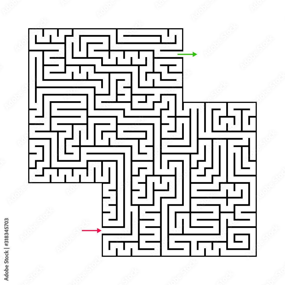 Abstract maze labyrinth with entry and exit Abstract maze labyrinth with entry and exit