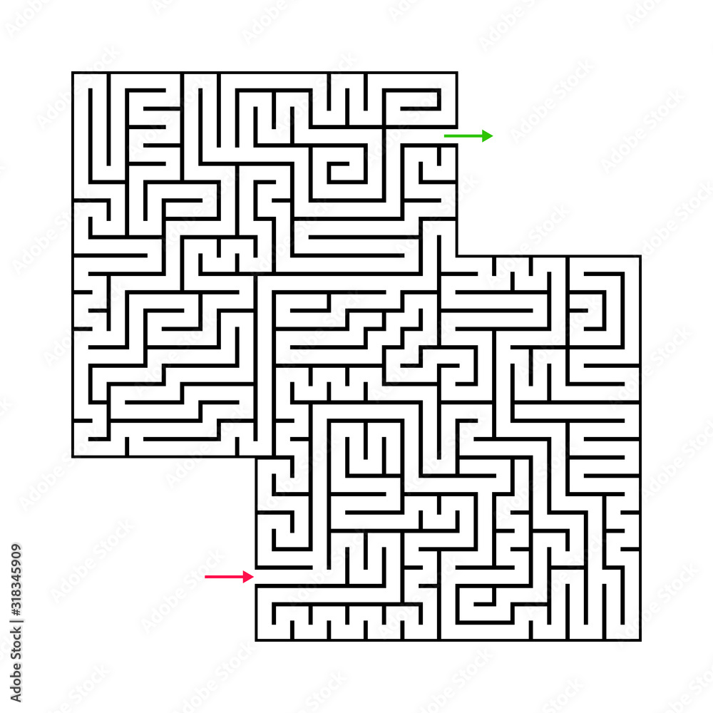 Abstract maze labyrinth with entry and exit Abstract maze labyrinth with entry and exit