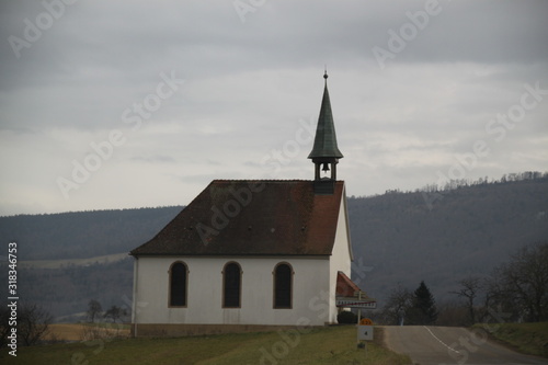 Alsatian church clock tower village