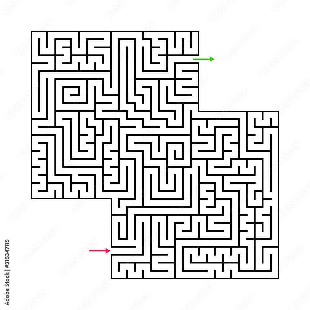 Abstract maze labyrinth with entry and exit