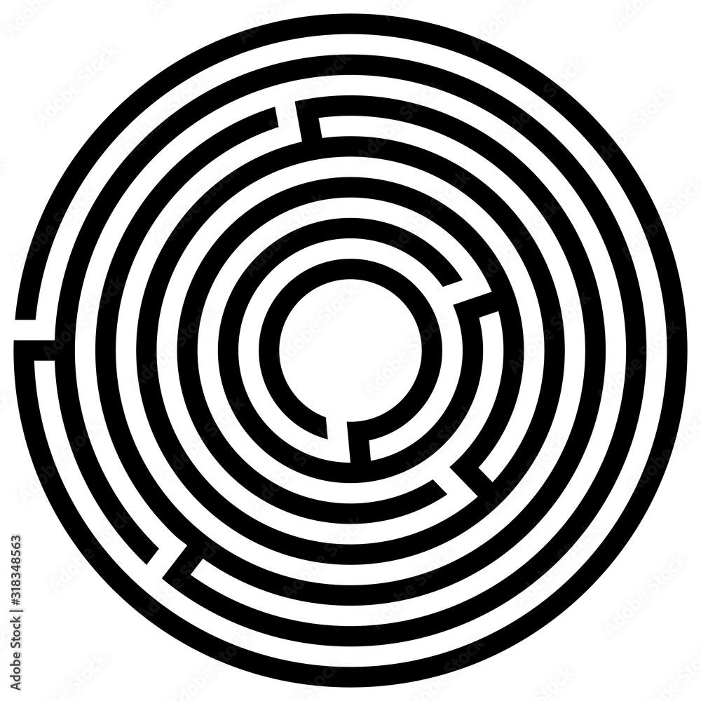 Abstract maze labyrinth with entry and exit Abstract maze labyrinth with entry and exit