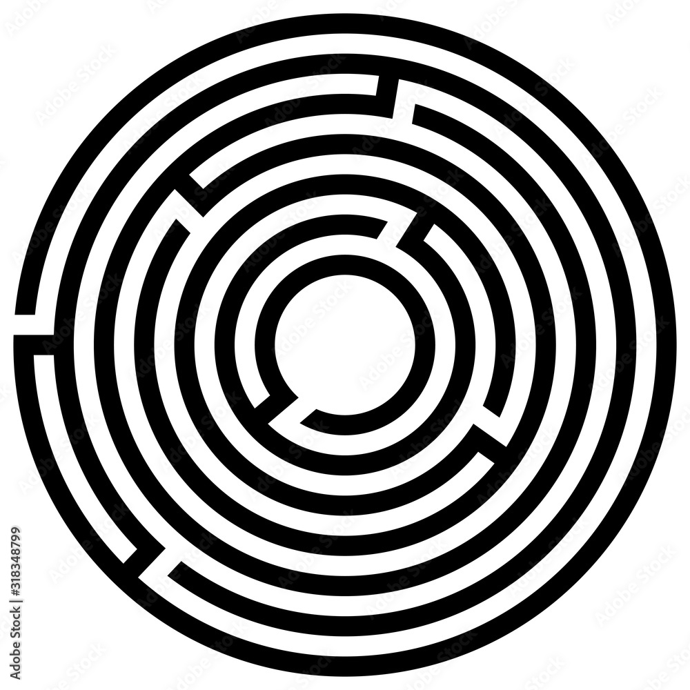 Abstract maze labyrinth with entry and exit Abstract maze labyrinth with entry and exit