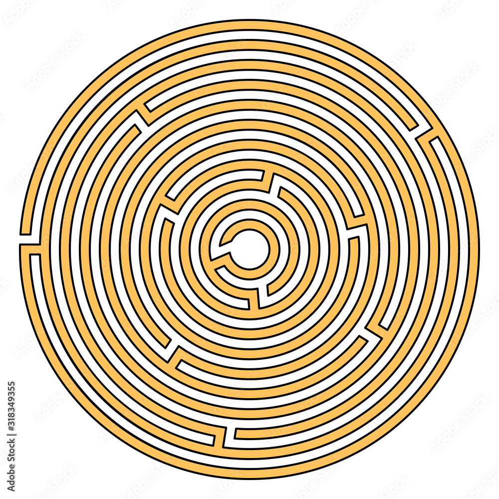 Abstract maze labyrinth with entry and exit Abstract maze labyrinth with entry and exit