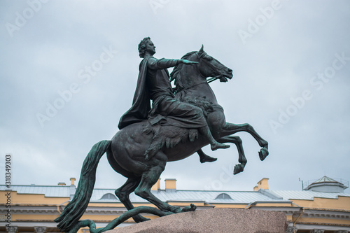 Monument of Russian emperor Peter the Great  known as The Bronze Horseman