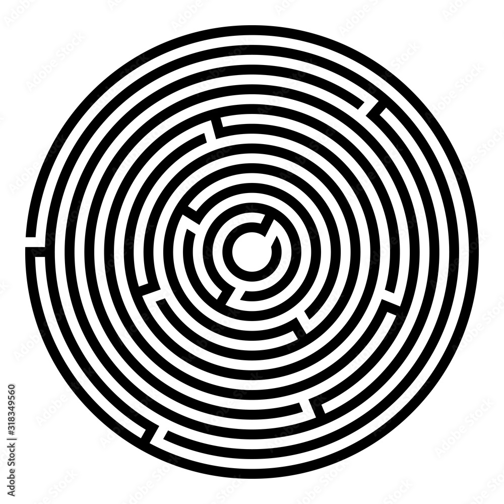 Abstract maze labyrinth with entry and exit Abstract maze labyrinth with entry and exit