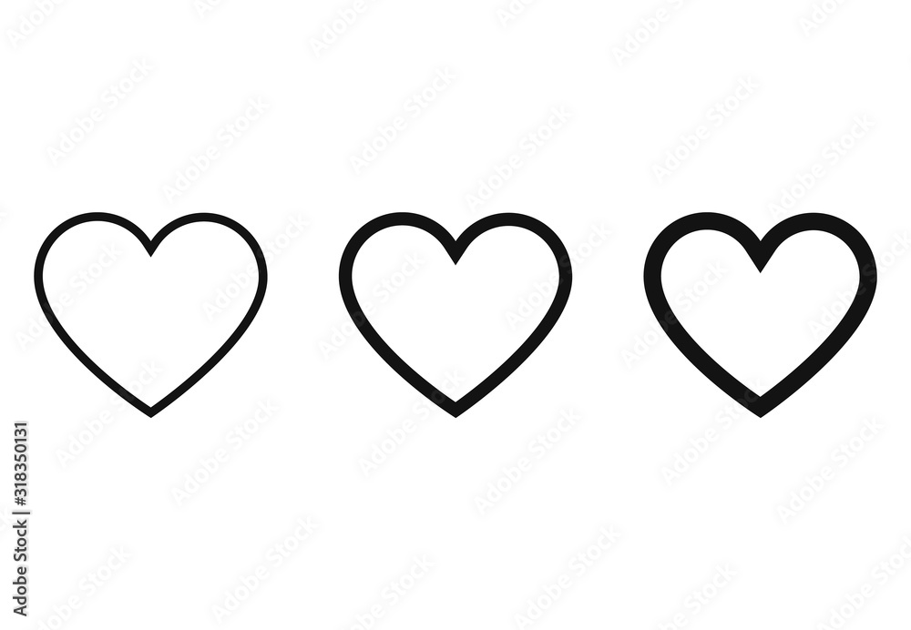 Heart set icon isolated on white background. Vector illustration. Heart set icon isolated on white background. Vector illustration.