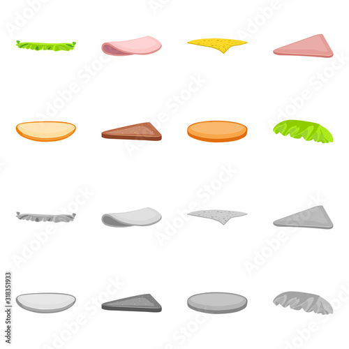 Vector illustration of cooking and dinner symbol. Collection of cooking and fast stock vector illustration.
