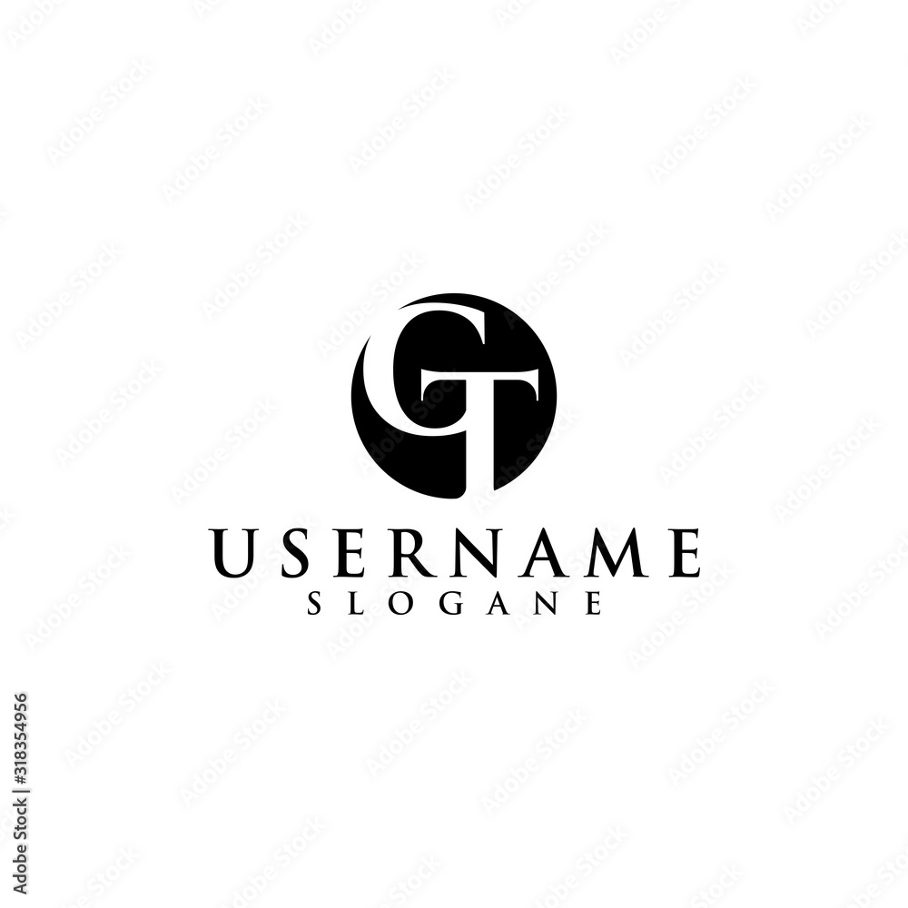 Obraz premium letter GT logo design vector art