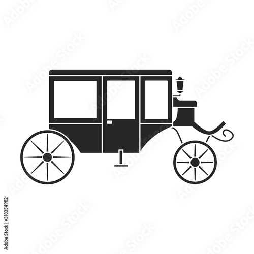 Canvas Print Vintage carriage vector icon