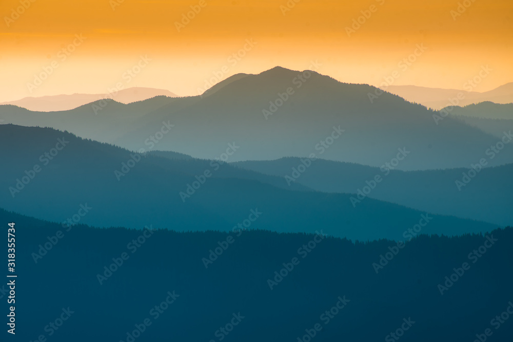 beautiful sunset in the mountains