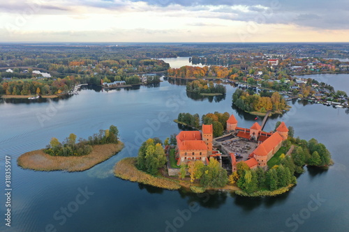 Litauen, Wasserburg Trakai bei Vilnius, Luftaufnahme
