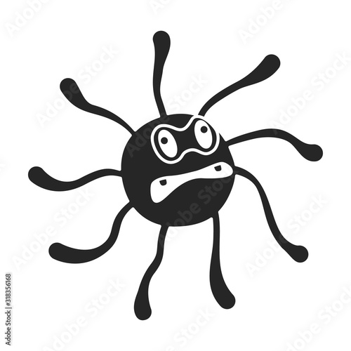 Bacteria of virus vector icon.Black,simple vector icon isolated on white background bacteria of virus .