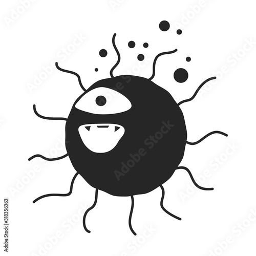 Germ of bacteria vector icon.Black,simple vector icon isolated on white background germ of bacteria.