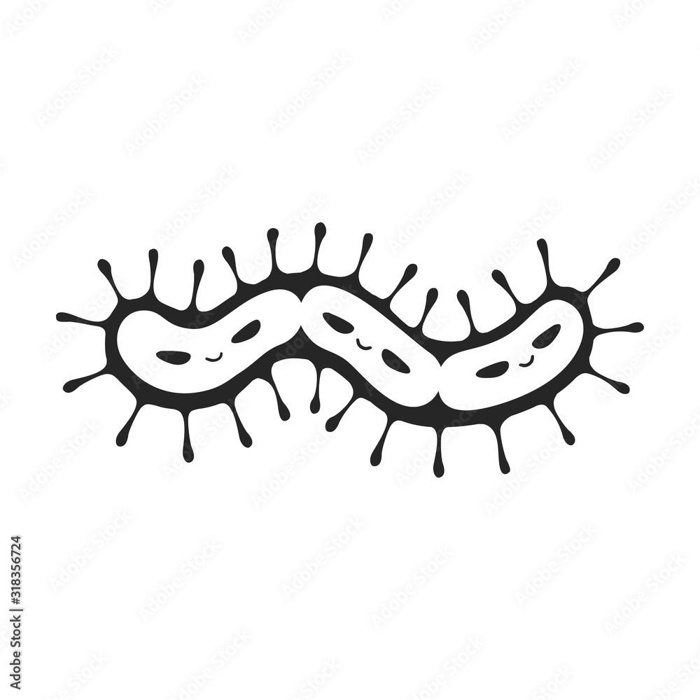 Bacteria of virus vector icon.Black,simple vector icon isolated on white background bacteria of virus .