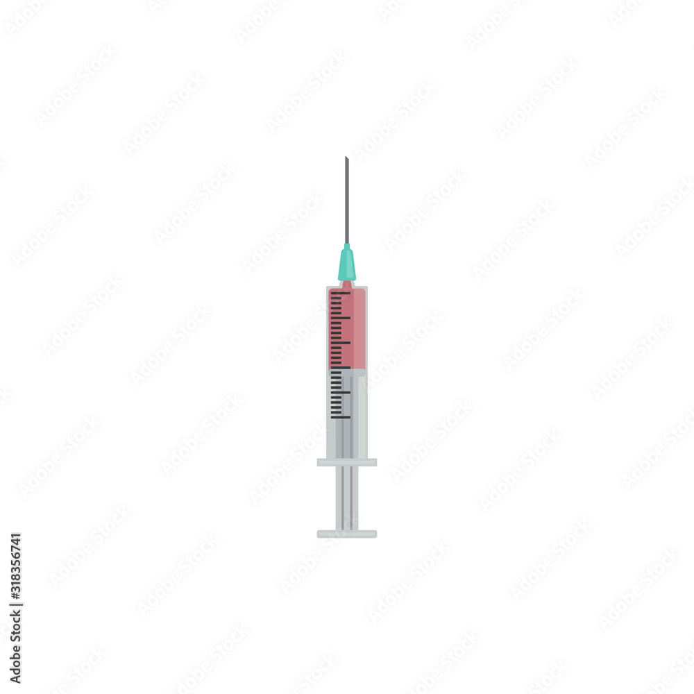 Syringe with blood. Vector illustration. Isolated. Syringe with blood. Vector illustration. Isolated.