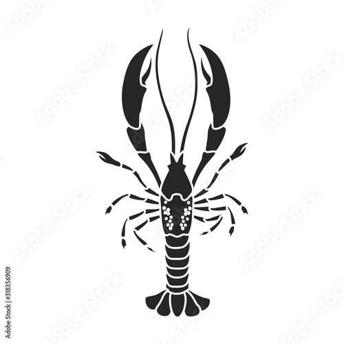 Lobster vector icon.Black,simple vector icon isolated on white background lobster. © Svitlana