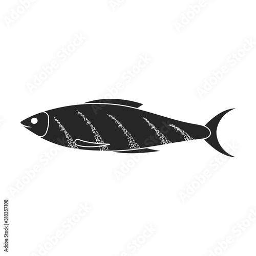 Sea fish vector icon.Black,simple vector icon isolated on white background sea fish.
