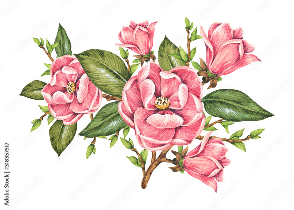 Fototapeta premium Bouquet of flowers for the design of postcards and posters.