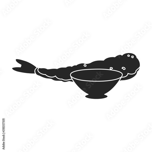 Shrimp vector icon.Black,simple vector icon isolated on white background shrimp .