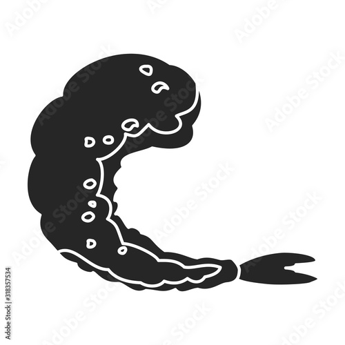 Shrimp vector icon.Black,simple vector icon isolated on white background shrimp .