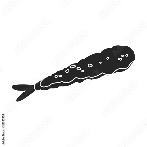 Shrimp vector icon.Black,simple vector icon isolated on white background shrimp .