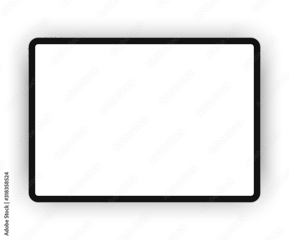 Vector realistic digital drawing pad mockup, high detailed realistic tablet isolated on white