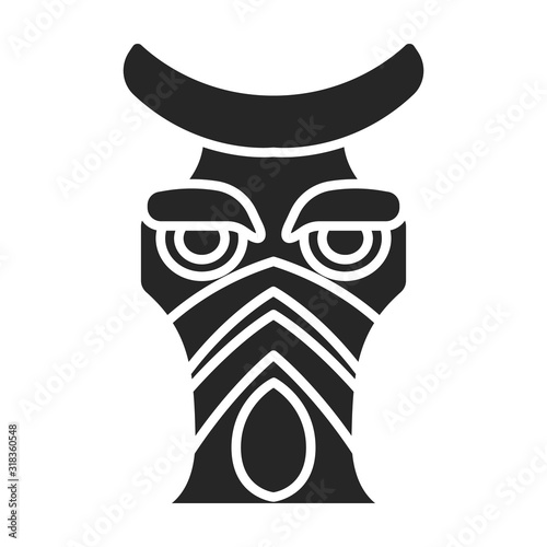 Mask of totem vector icon.Black vector icon isolated on white background mask of totem .