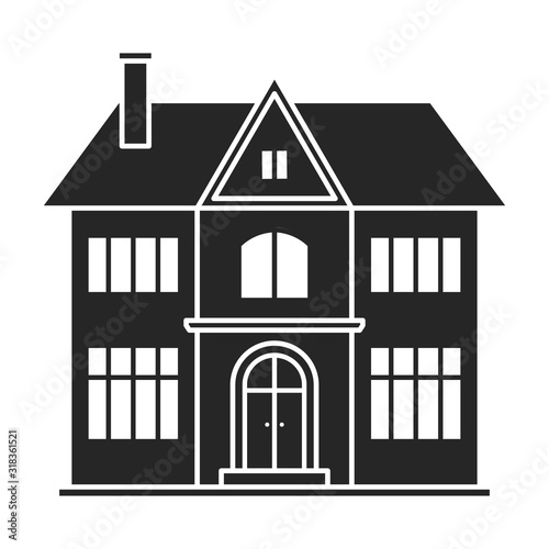 Villa of house vector icon.Black,simple vector icon isolated on white background villa of house .