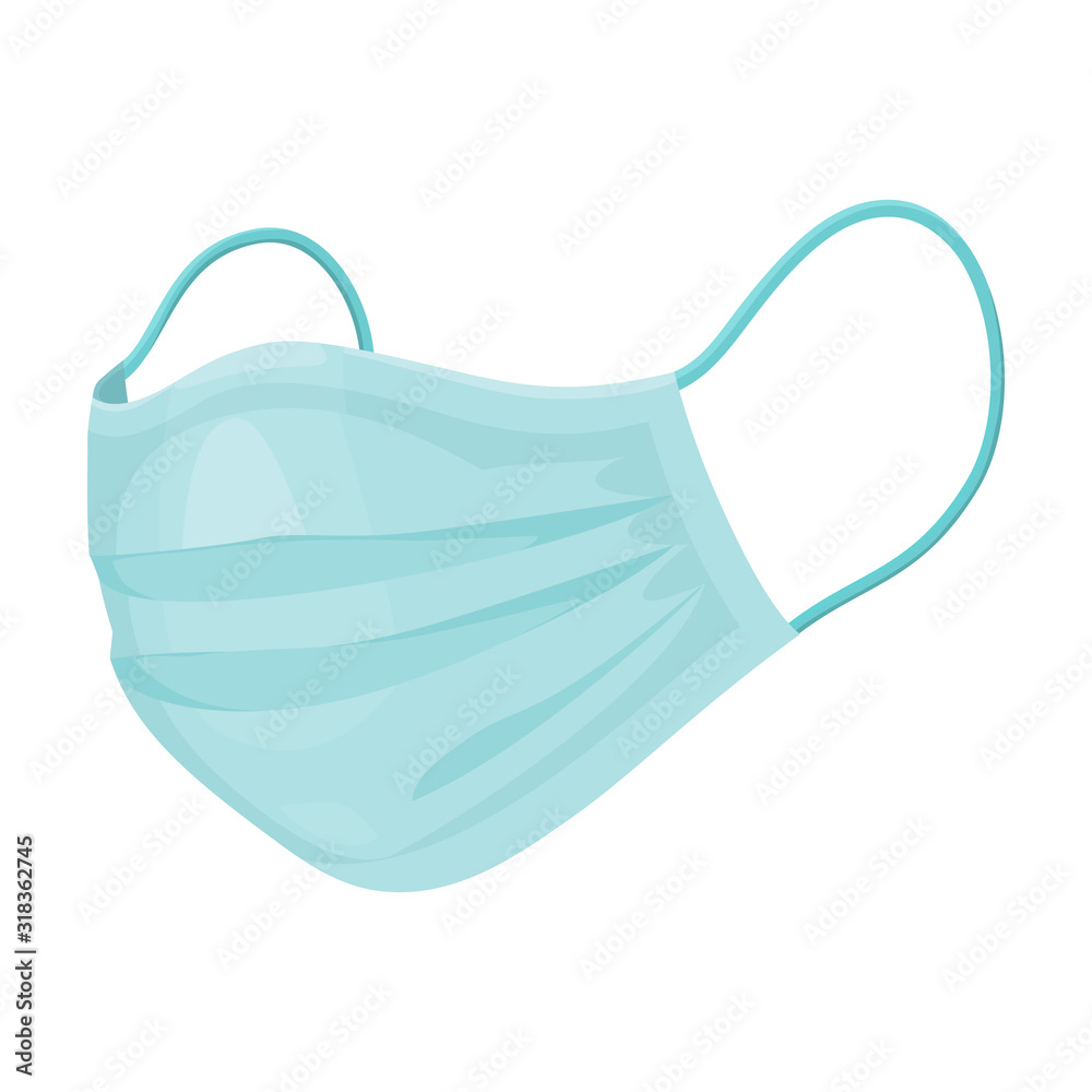 Medical mask vector icon.Cartoon vector icon isolated on white background medical mask.