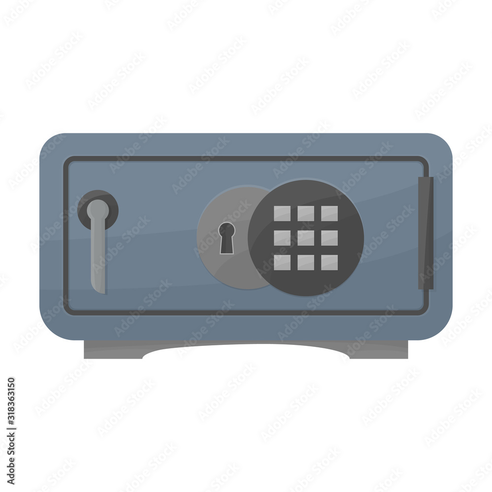 Bank safe vector icon.Cartoon vector icon isolated on white background ...