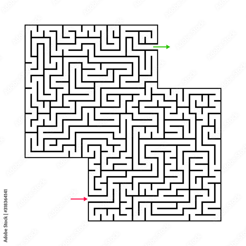 Abstract maze labyrinth with entry and exit. Vector labyrinth illustration EPS 10