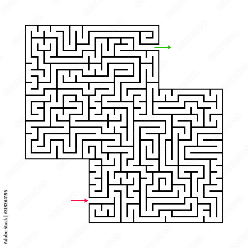 Abstract maze labyrinth with entry and exit. Vector labyrinth illustration EPS 10