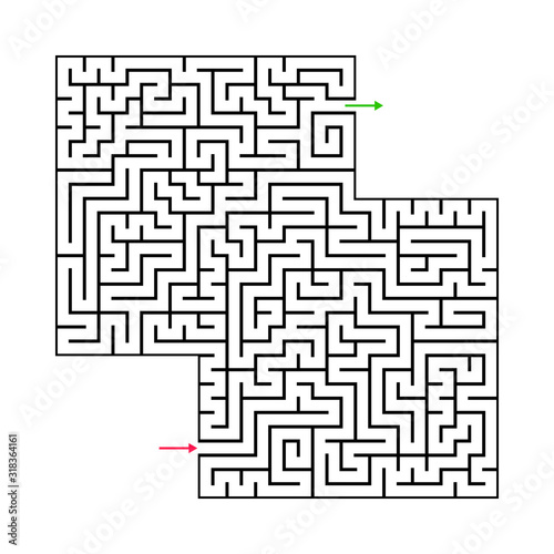 Abstract maze labyrinth with entry and exit. Vector labyrinth illustration EPS 10