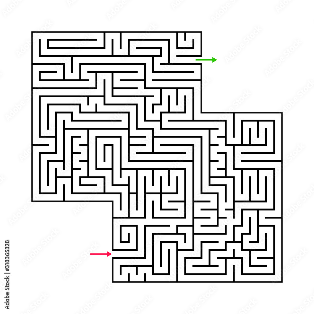Abstract maze labyrinth with entry and exit. Vector labyrinth illustration EPS 10