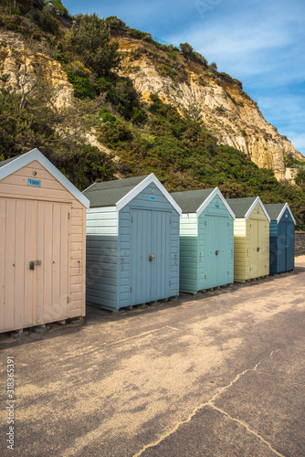 Colourful beach hut at Bournmouth beach, UK © Andrew