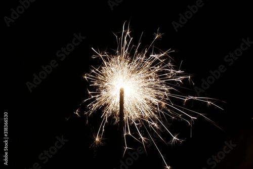 New year sparkler with nice stars sparkeling arround