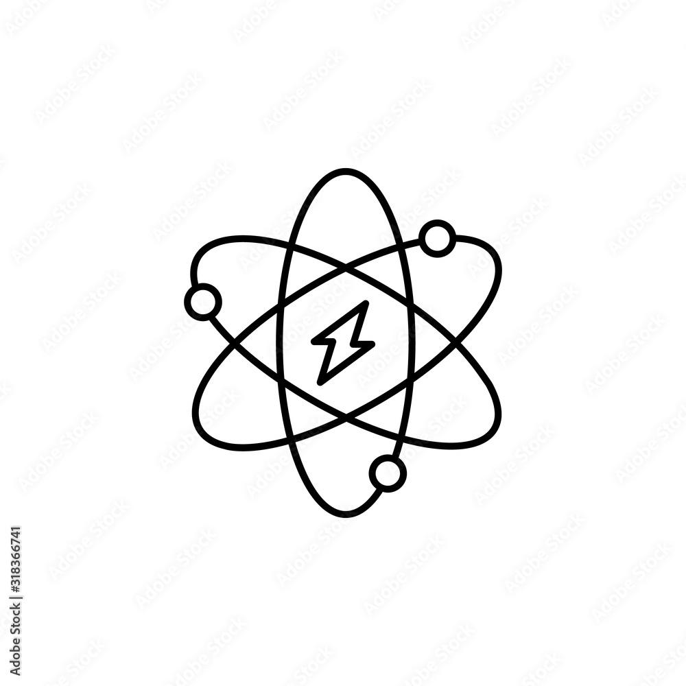 Atomic energy icon. Simple line, outline vector electro power icons for ui and ux, website or mobile application Atomic energy icon. Simple line, outline vector electro power icons for ui and ux, website or mobile application
