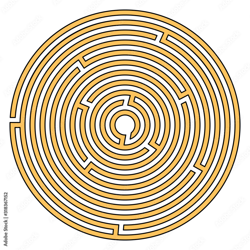 Abstract maze labyrinth with entry and exit. Vector labyrinth illustration EPS 10