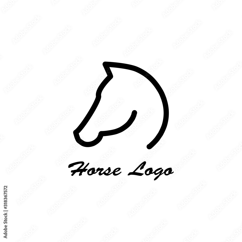 Horse head logo vector icon illustration isolated