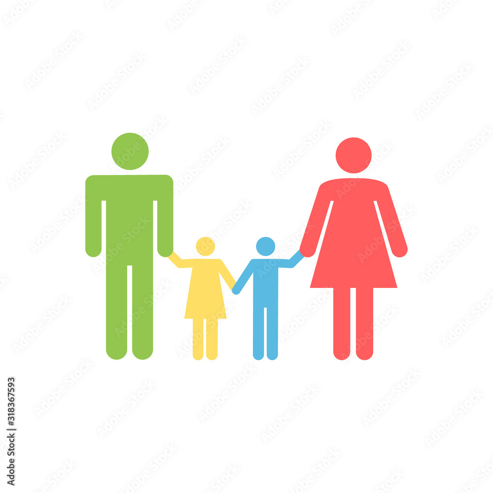 Family Icon in trendy flat style isolated on white background. Parents vector illustration Family Icon in trendy flat style isolated on white background. Parents vector illustration