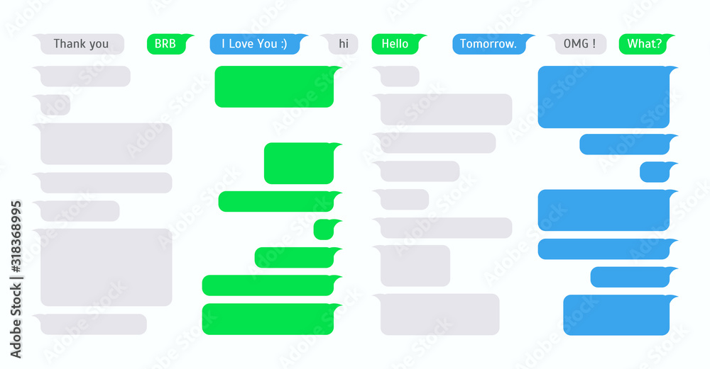 Short Message Service Flat Bubbles Short Message Service Flat Bubbles