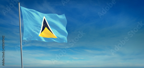 The National flag of Saint Lucia