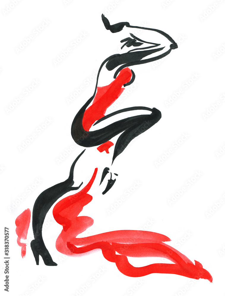 Fototapeta premium Flamenco. Beautiful Dancing Woman