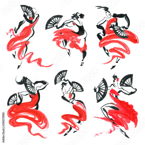 Flamenco. Beautiful Dancing Woman