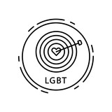 Target, circle, lgbt icon. Simple line, outline vector sexual minoritie icons in circle for ui and ux, website or mobile application