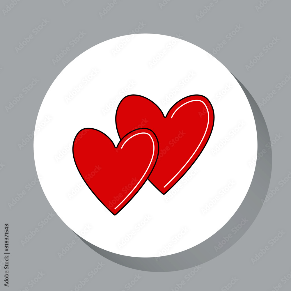 Two hearts icon. Valentines day. Modern vector illustration for web and mobile. Two hearts icon. Valentines day. Modern vector illustration for web and mobile.